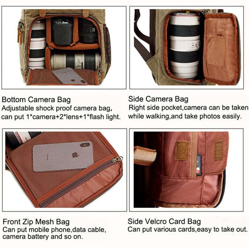 Waterproof Camera Backpack Large Capacity