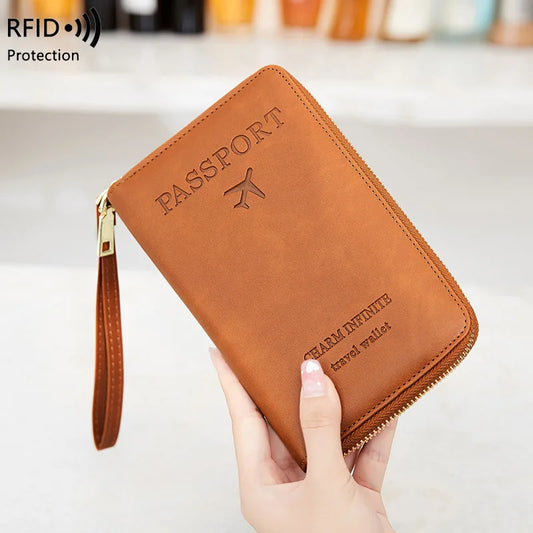 Cover RFID Blocking Leather Passport