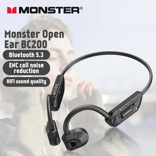 Monster Bone Conduction Sports Headphones Wireless Bluetooth 5.3