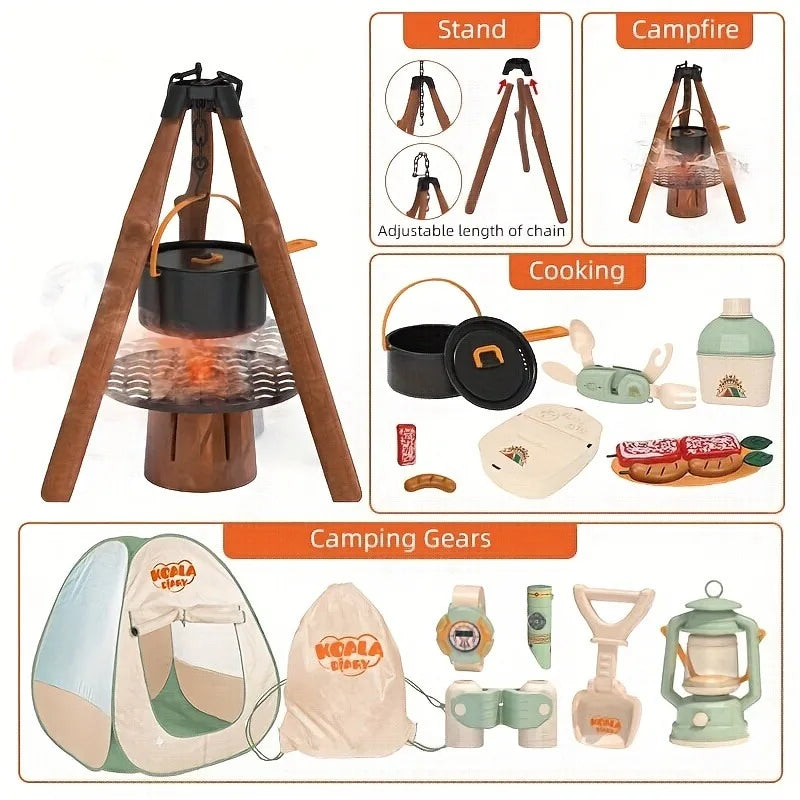 Kids Camping Set Outdoor Explorer Kit - Includes Bug Catcher, Pop Up Tent & Kids Camping Gear! Christmas ,Halloween Gift
