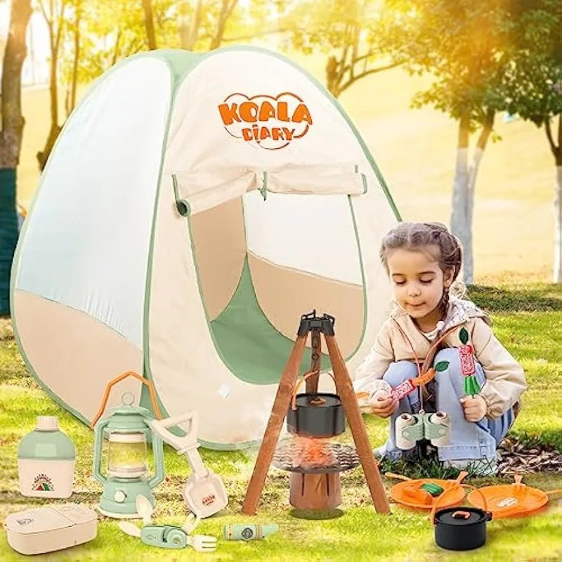 Kids Camping Set Outdoor Explorer Kit - Includes Bug Catcher, Pop Up Tent & Kids Camping Gear! Christmas ,Halloween Gift